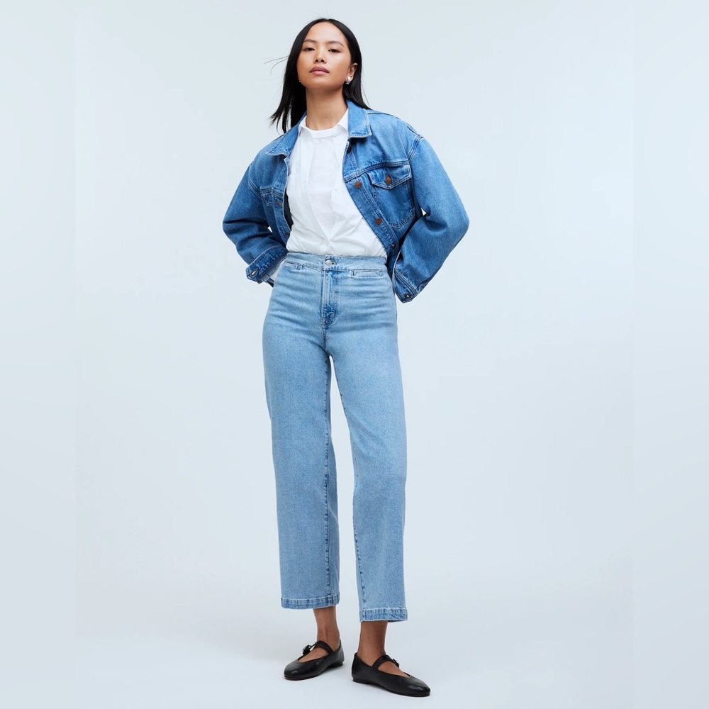 Madewell The Emmett Wide-Leg Crop Jean: Welt Pocket Edition